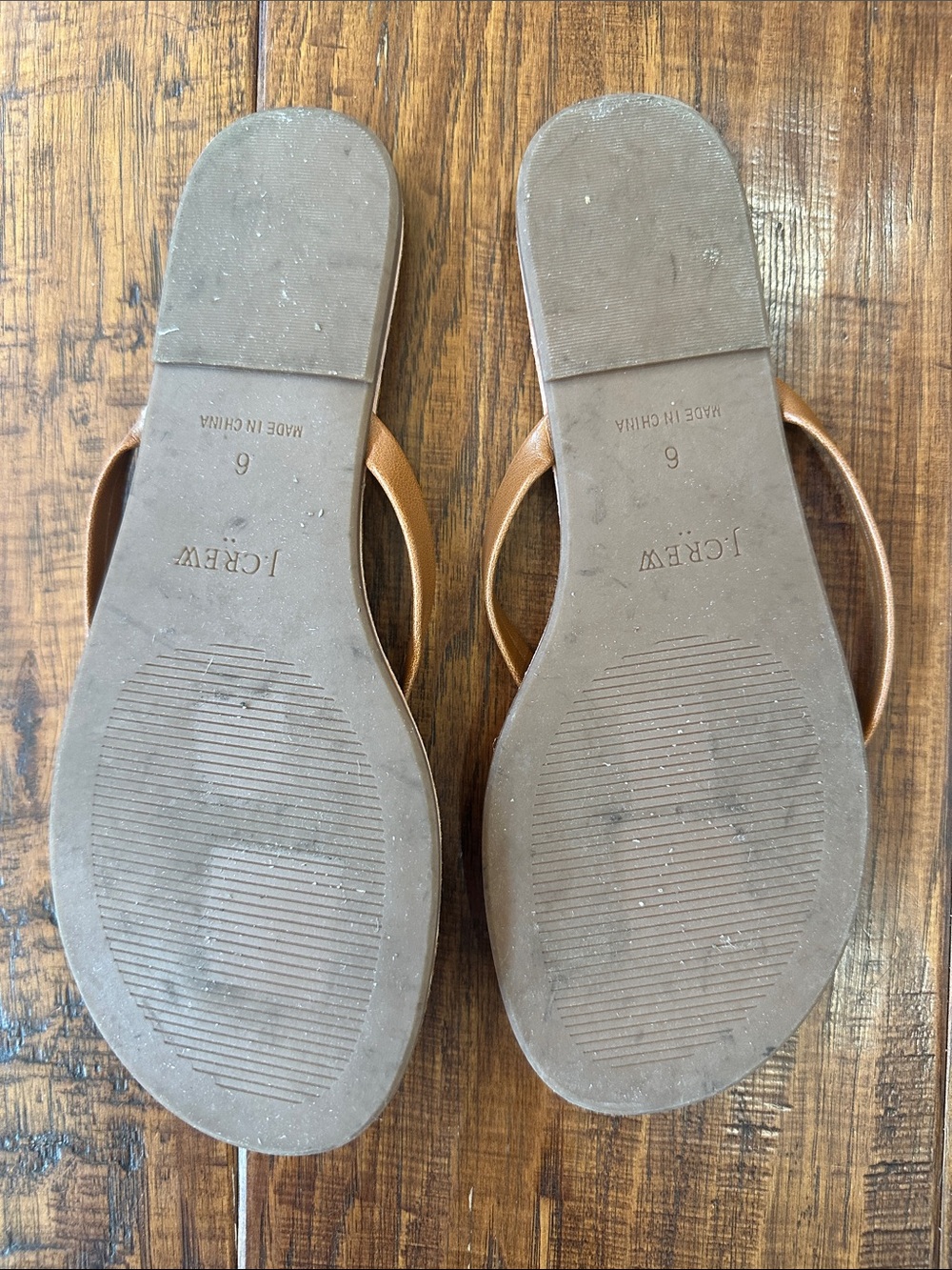 Lot of 2 J. Crew Women's Easy Summer Flip Flop Sandals in Black and Tan - Picture 9 of 9